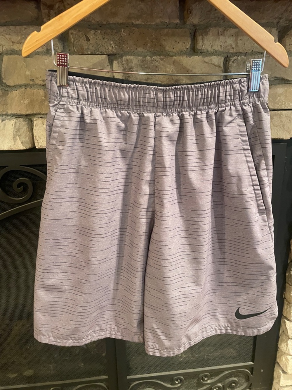 Nike Light Gray Striped Training Shorts